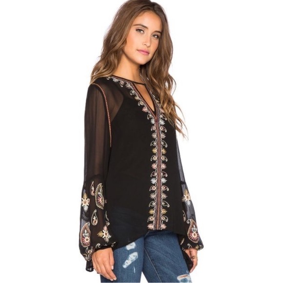 Love Sam (Revolve) Paisley Embroidered Long Sleeve Top szS - Picture 2 of 13